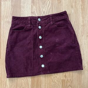 Pacsun Burgundy Corduroy Miniskirt